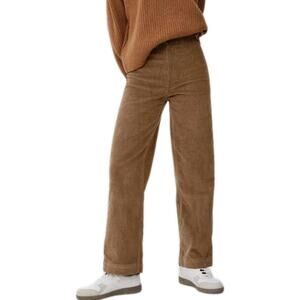 Everlane The Corduroy Wide-Leg Pant Womens 8 Toasted Coconut Brown High Rise